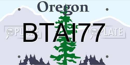 BTAI77 Oregon License Plate
