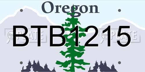 BTB1215 Oregon License Plate