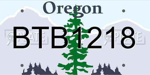 BTB1218 Oregon License Plate