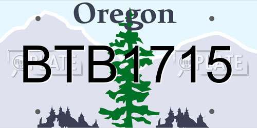 BTB1715 Oregon License Plate