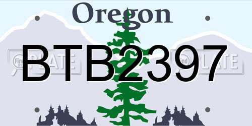 BTB2397 Oregon License Plate