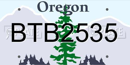 BTB2535 Oregon License Plate