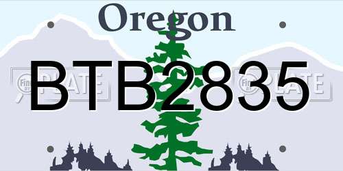 BTB2835 Oregon License Plate