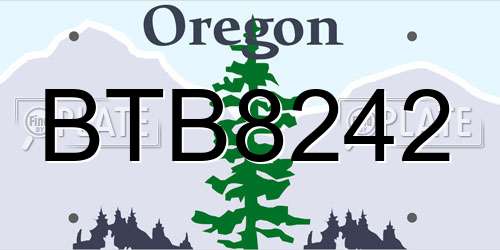 BTB8242 Oregon License Plate