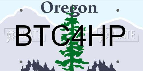 BTC4HP Oregon License Plate