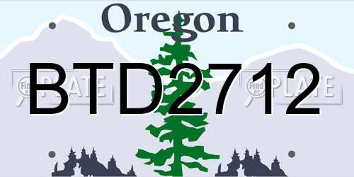 BTD2712 Oregon License Plate