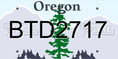 BTD2717 Oregon License Plate