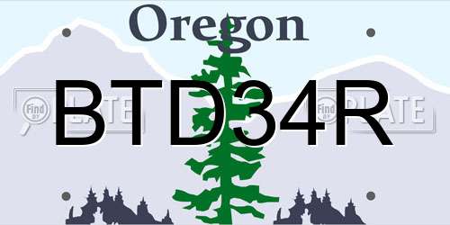 BTD34R Oregon License Plate