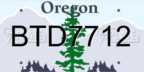 BTD7712 Oregon License Plate