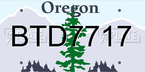 BTD7717 Oregon License Plate