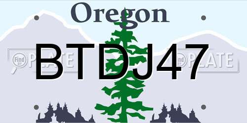 BTDJ47 Oregon License Plate