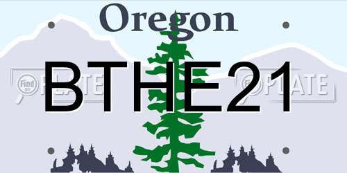 BTHE21 Oregon License Plate