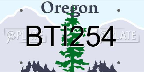 BTI254 Oregon License Plate