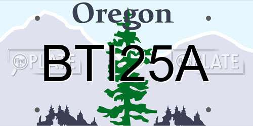 BTI25A Oregon License Plate