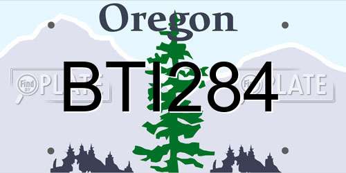 BTI284 Oregon License Plate