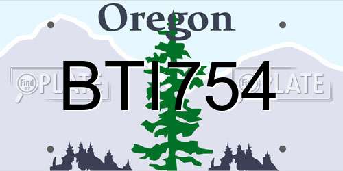 BTI754 Oregon License Plate