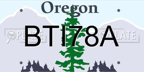 BTI78A Oregon License Plate