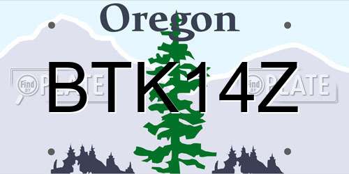 BTK14Z Oregon License Plate