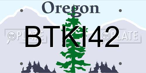 BTKI42 Oregon License Plate