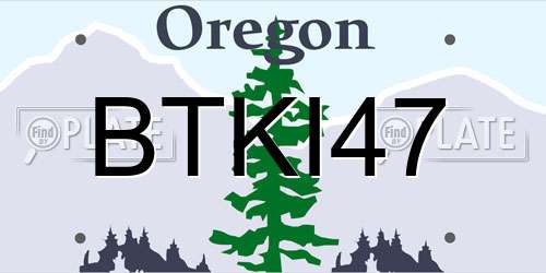 BTKI47 Oregon License Plate