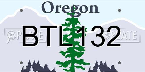 BTL132 Oregon License Plate