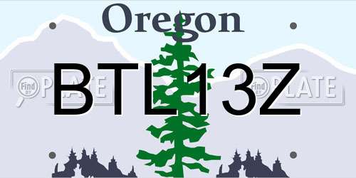 BTL13Z Oregon License Plate