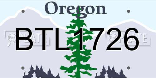 BTL1726 Oregon License Plate