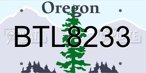 BTL8233 Oregon License Plate