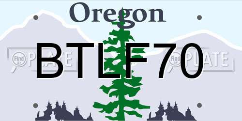 BTLF70 Oregon License Plate