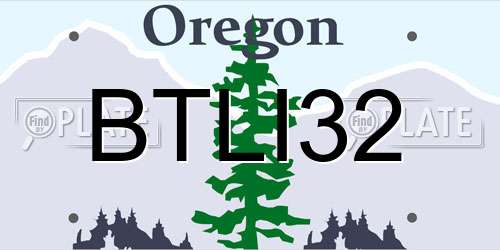BTLI32 Oregon License Plate