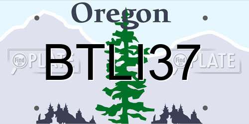BTLI37 Oregon License Plate