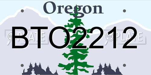 BTO2212 Oregon License Plate