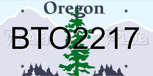 BTO2217 Oregon License Plate