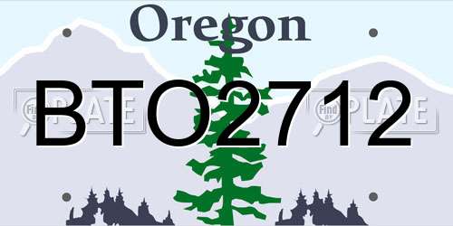 BTO2712 Oregon License Plate