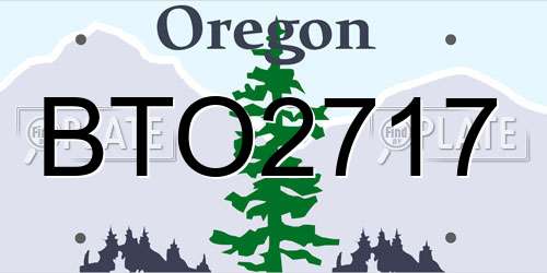 BTO2717 Oregon License Plate