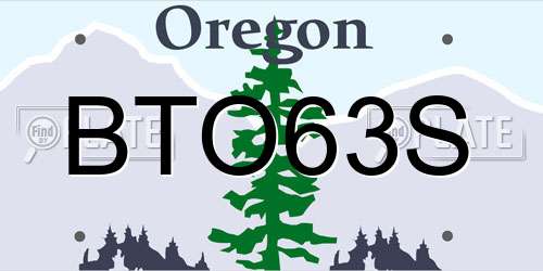 BTO63S Oregon License Plate