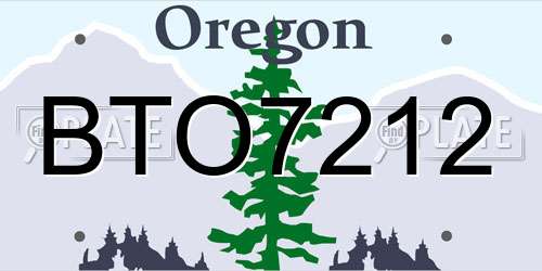 BTO7212 Oregon License Plate