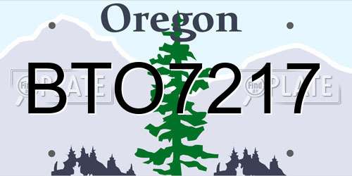 BTO7217 Oregon License Plate