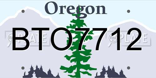 BTO7712 Oregon License Plate