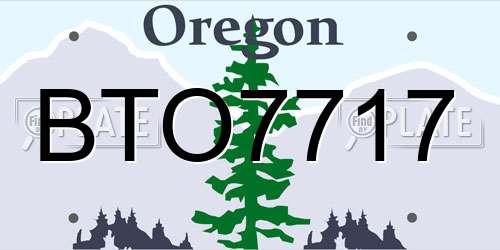BTO7717 Oregon License Plate