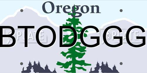 BTODGGG Oregon License Plate