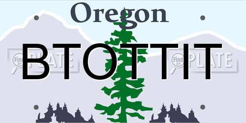 BTOTTIT Oregon License Plate