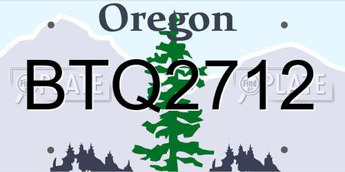 BTQ2712 Oregon License Plate