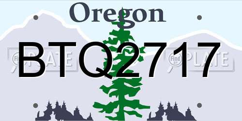 BTQ2717 Oregon License Plate
