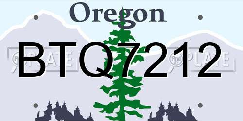 BTQ7212 Oregon License Plate
