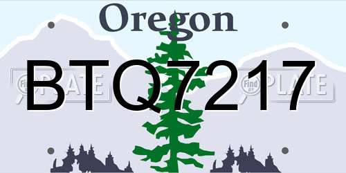BTQ7217 Oregon License Plate