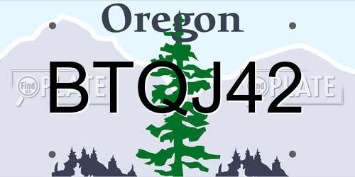 BTQJ42 Oregon License Plate