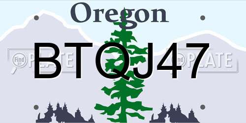 BTQJ47 Oregon License Plate