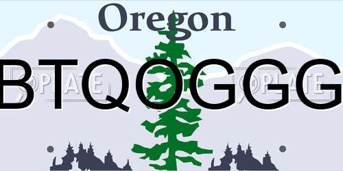BTQOGGG Oregon License Plate