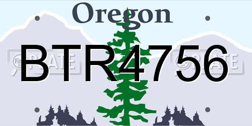 BTR4756 Oregon License Plate